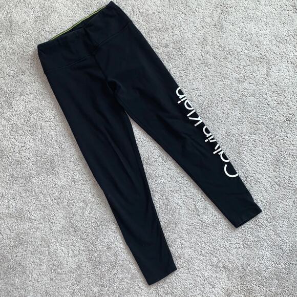 Calvin Klein Performance Black Active Legging Stretch Yoga Pants Sz  S - Picture 1 of 8